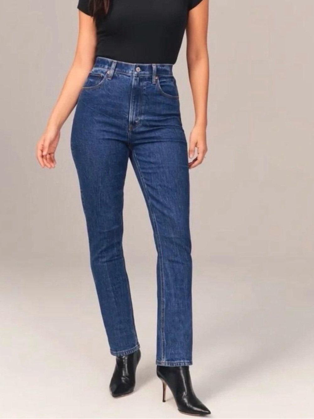 Abercrombie & Fitch High-Rise Blue Straight Jeans